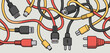© Stocksitebd - A tangled mess of colorful electronic cables and connectors on a light background