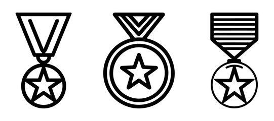 Fototapete - Medals Icon Set, vector illustration
