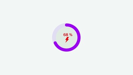 Poster - Circular progress bar with 68 percent completion and lightning bolt icon