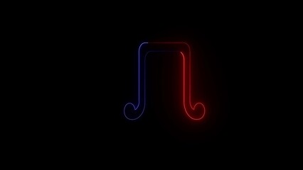 Leinwandbilder - Abstract glowing neon lines in red and blue against a black background