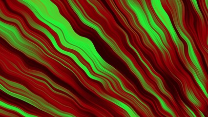 Poster - Abstract wavy lines of vibrant green and deep red colors flowing diagonally across the frame