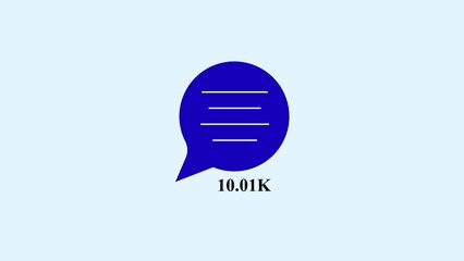 Fototapete - Blue chat bubble icon with horizontal lines and 1001k text on a light blue background
