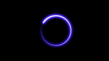 Leinwandbilder - Abstract glowing blue circle with a bright light effect on a black background