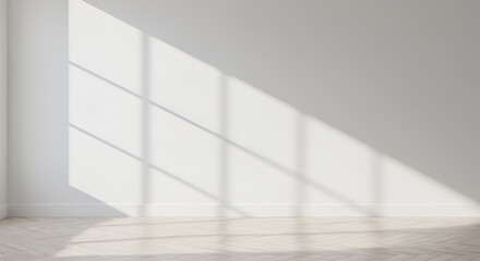 Aufkleber - Bright minimalistic interior with sunlight, creating a sense of calm and openness