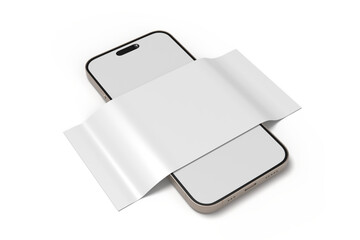 Wall Mural - 3d smartphone and social media 4 items carousel feed post mockup isolated on background. social fram