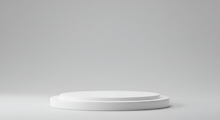 Aufkleber - Minimalist product display podium on a neutral gray background scene for presentation