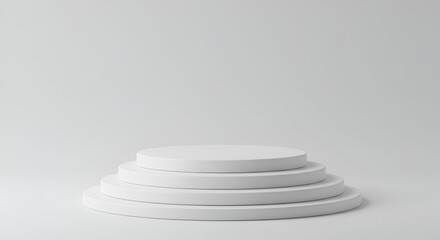 Aufkleber - Minimalist white podium stage for product display or presentation backdrop