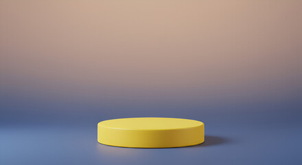 Aufkleber - Minimalist yellow podium on gradient background, ideal for product presentation and display
