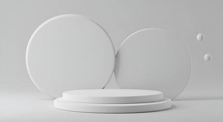 Aufkleber - Minimalistic podium scene with geometric shapes for product display and advertising