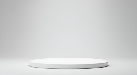 Aufkleber - Minimalistic White Podium for Product Presentation in a Studio with Soft Lighting