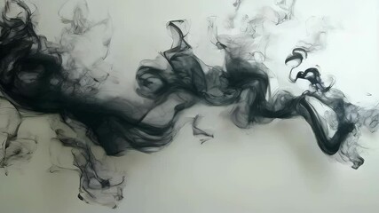Poster - Delicate tendrils of black smoke swirl gracefully creating an abstract masterpiece that evokes mystery and intrigue. Witness the beauty of movement frozen in time.