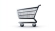 © Melll - Shiny, metallic illustration of an empty shopping cart, isolated on a white background