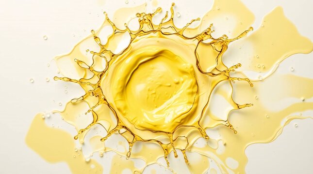 Yellow splash isolated on white background 3d rendering.