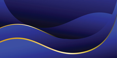 Fototapete - Luxury abstract background with golden lines on dark, modern black backdrop concept 3d style. Illustration from vector, modern template deluxe design