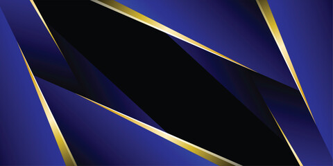 Fototapete - Luxury abstract background with golden lines on dark, modern black backdrop concept 3d style. Illustration from vector, modern template deluxe design
