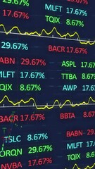Poster - Animation of financial and stock market data processing against blue background