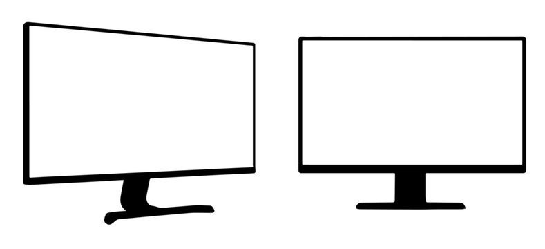 Two monitor silhouettes are depicted on a white background for tech graphics or presentation materials.