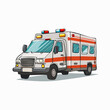 © Elegant Assets - hand-drawn ambulance icon in flat design with simplified medical details and playful sketch lines