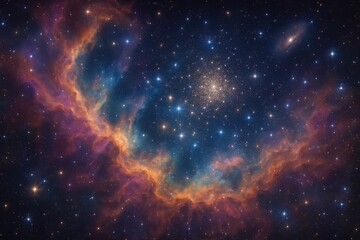 Wall Mural - Deep space exploration showcasing cosmic wonders with nebulae and distant galaxies