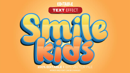 Poster - 3d text effect smile kids theme