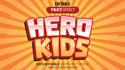 Poster - 3d text effect hero kids theme