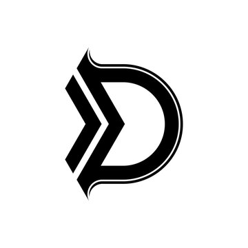letter D monogram  logo design