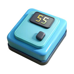 Aufkleber - 3d digital timer with number 55 isolated on transparent background