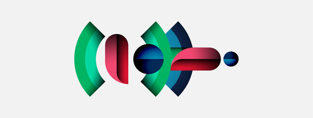 Poster - Abstract colorful design. Overlapping shapes create dynamic visual effect. Modern, vibrant, minimalist composition.