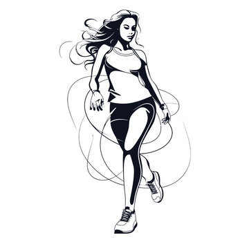 Fashion Doll in Workout Gear with Sneakers smooth shape on a white background 