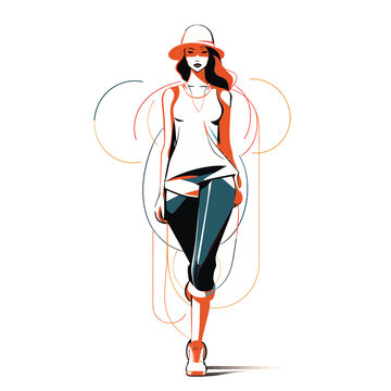 Fashion Doll in Workout Gear with Sneakers smooth shape on a white background 