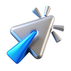 Aufkleber - 3d cursor icon with blue pointer isolated on transparent background