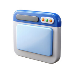 Aufkleber - 3d web browser window with control buttons isolated on transparent background