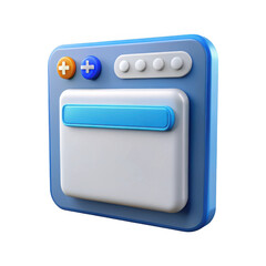 Aufkleber - 3d ui element with buttons isolated on transparent background