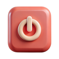 Aufkleber - 3d power button icon isolated on transparent background