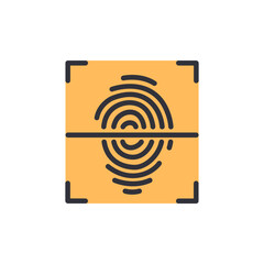 Poster - Fingerprint Recognition System With Square Border On Transparent Layout