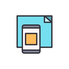 Poster - Mobile Application Interface Design Displaying On Document With Folded Corner