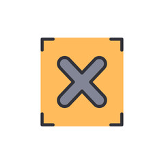 Poster - Cross Mark In Yellow Square For Rejection Or Removal Concept