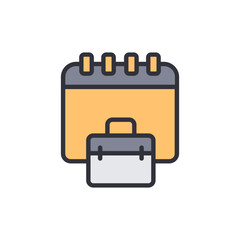 Poster - Business Meeting Reminder With Calendar And Briefcase Vector Illustration