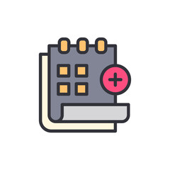 Poster - Stylized Calendar Icon Presenting Scheduling Addition And Planning Concept