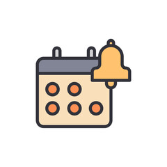 Poster - Stylized Calendar Icon With Notification Bell For Reminders And Events