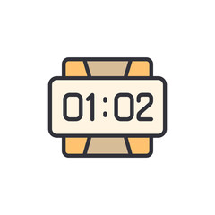 Poster - Cartoonish Digital Display Showing Time One O'Clock And Two Minutes