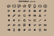 © Vector Vault - Collection of editable vector icons representing various communication navigation and user interface elements on a neutral background
