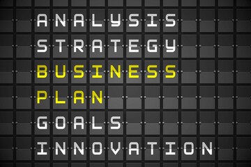 Poster - Business plan on black mechanical board