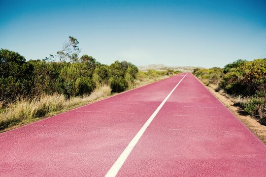 Running track against clear sky