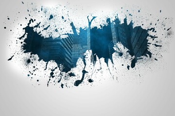 Poster - Splash on wall revealing digital city