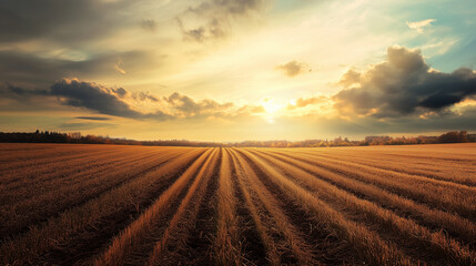 Wall Mural - green field and blue sky. field and clouds