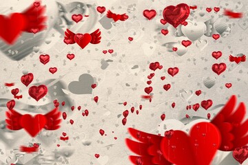 Poster - Digitally generated love heart pattern