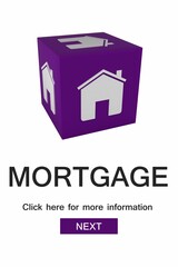 Fototapete - Digitally generated image of icon with mortgage text