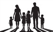 © DesignX24 - Parent and Child Holding Hands Silhouette – Family Bonding Vector Illustration in Black and White
