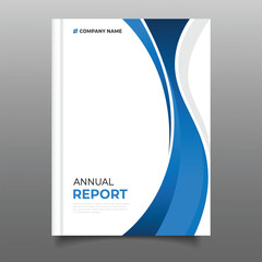 Poster - abstract Business blue gradient annual report cover template flyer Wavy design